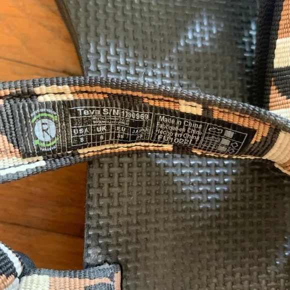 Teva Black and Tan Retro pattern Sandals - Picture 6 of 6